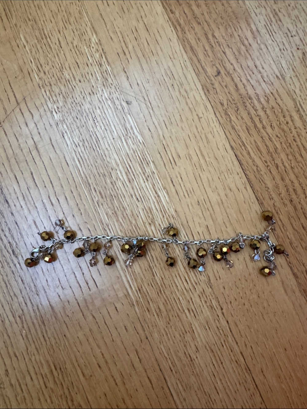 Gold Faceted Crystal Dangle Bracelet